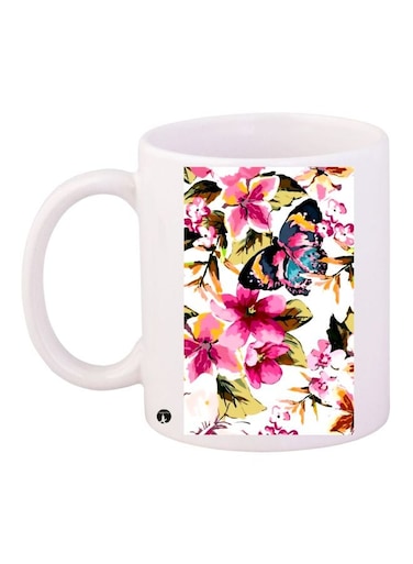 Floral Printed Coffee Mug White/Pink/Blue