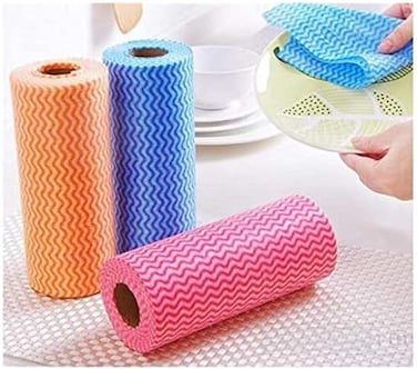 150Pcs/Roll REUsable Cleaning Wipe, Household &amp;Kitchen Towels,Disposable Cleaning Cloth, Dish Cloth Dish Towels Dish Rags REUsable Kitchen Paper Towels, Wash Towels, Multicolor