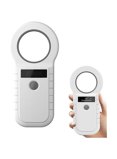 Bewinner Pet Microchip Scanner, 128 Data Storage Animal Tag Scanner, 134.2kHz Rechargeable Handheld Pet Chip ID Scanner, Pet Tag Scanner FDX-B, Read FDX-B EMID Format Microchip