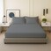 CRAFT 3 Piece Fitted Sheet Set - Queen Size Fitted Bed Sheet &amp; 2 Pillow Shams, 100% Cotton, 300TC, Grey