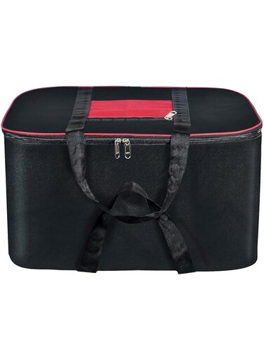 Megastar " Storit Nylon Underbed Storage Bag with Zippered Closure and Handle - Black/Red (54x46x28cm)