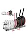 Pots and Pans Organizer for Cabinet,Kitchen Organizer and Storage Rack,Space Saving Stand with Adjustable Dividers,12 Layer Horizontal Black.