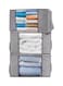 3Pcs Foldable Closet Organizer Clothing Storage Bag Box With Clear Window, Waterproof Durable Fabric Grey