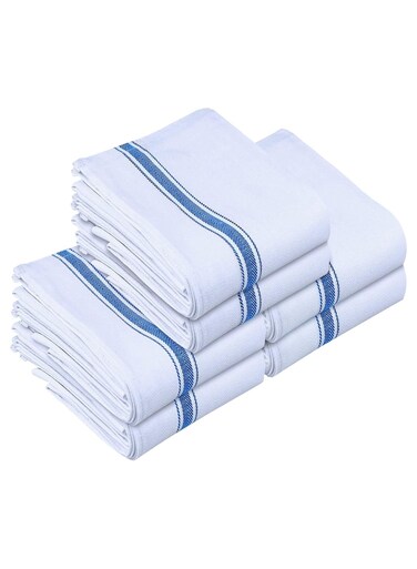Towels Dish Towel, 40x70 cm ( 16x27 Inches) 100% Ring Spun Cotton Super Absorbent Linen Kitchen Towels, Soft Reusable Cleaning Bar and Tea Towels Set (6 Pack, Blue)