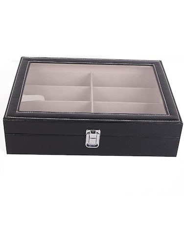 SCIENISH Leather Sunglasses Storage Box For 8 Glasses Sunglass Display Organizer Case Jewelry Storage,btoc