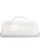 Agyvvt Bread Box with Handle Portable Loaf Cake Container Plastic Rectangular Food Storage Keeper Carrier 13inch Translucent Dome for Pastries, Bagels, Bread Rolls, Buns or Baguettes (White)