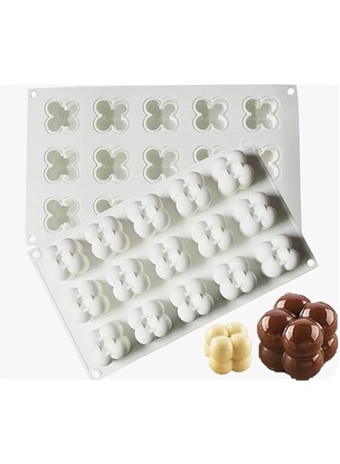 AFINSEA 3D Candle Shape Silicone Baking Mold for Mousse Cake, French Dessert Mold for Pastry Chocolate, Reusable Non-Stick Easy Release(15-Cavity)