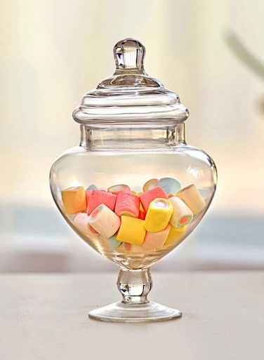 Glass Decoration Candy Jar White 12.5 X 12.5cm