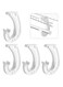 Odluzy 4Pcs Hanging Closet Rod Support, 3/4 Closet Shelf Rod Holder, Sturdy J-Shaped Closet Brackets for Hanging Clothes, Cabinets Storage and Curtain