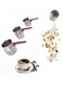3 Pcs Stainless Steel Arabic Coffee Maker Sauce Pot Chocolate Milk Warmer Butter Mini Warmer Pot with Stove Spout (200ml, 400ml, 600ml, Silver) (Steel with Brown Handle)