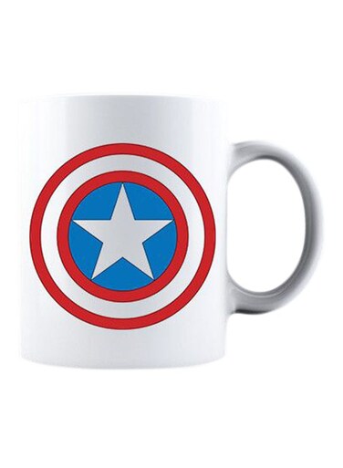 Your Wall Captain America Shield Coffee Mug White/Blue/Red