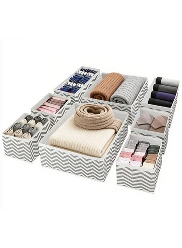 8 Pack Drawer Organizers, Foldable Clothing Storage Organizer, Closet Cabinet, Fabric Clothing Dividers for Clothes, Pants, Skirts, Socks, Underwears, Baby Clothing, Towel
