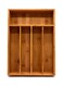 Kitchen 5 Compartments Drawer Organizer Tray Brown 14x10x2inch
