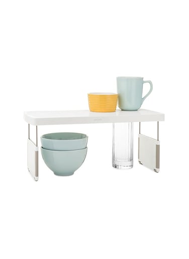 Store More Riser Adjustable Kitchen Organizer, 17" Shelf , White, 50223 White 17inch