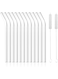 Pack Reusable Glass Straw, 8.5" x 10MM Bent Clear Glass Drinking Straws for Hot &amp; Cold Drinks, 2 Cleaning Brushes Included