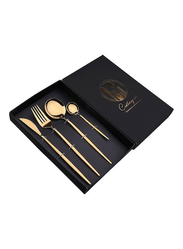 Simple Flatware Set Gift Set Golden Brown