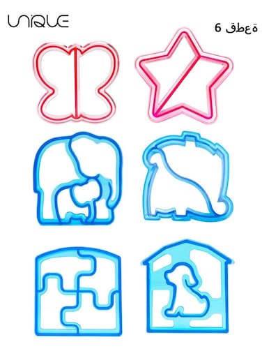 6 Pack Sandwich Cutters and Bread Crust Shape Remover for Kids, Cute Animals Shapes Toast Mould DIY Sandwich Slicer Maker Kit for Children Bento Lunch Box Food Decor