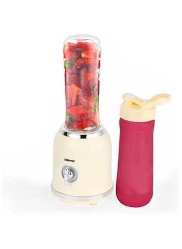 Geepas Personal Blender- GSB44113/ 300W Powerful Motor with 2 BPA-Free Tritan Bottles, 600 ML/Transparent and Unbreakable Bottles/Perfect for making Smoothies, Protein Shakes/ 2 Years Warranty,
