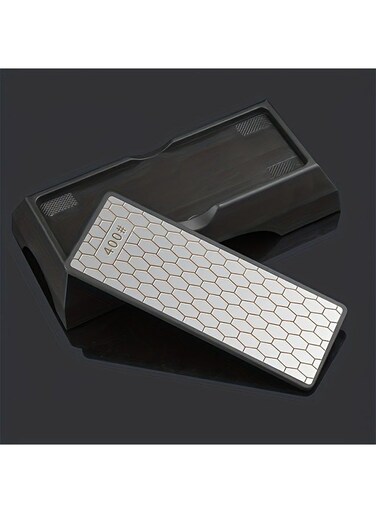 Double-Sided Sharpening Stone, Diamond Coarse 400#/Fine 1000#, with Base, for Kitchen Knife, Chisel, Axe, Woodworkin