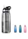 DEARART 1000ml Black Water Bottle With Straw BPA FREE And Hidden Cup Mouth, Water Bottles Has Handle Suit For Spors School Travel Work etc