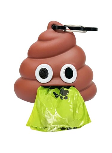 Lomspk LZSOMPK Funny Dog Poop Bag Holder for Leash Durable Dog Poop Bag Dispenser for Dog Waste Bags Includes 1 Roll 15 Bags