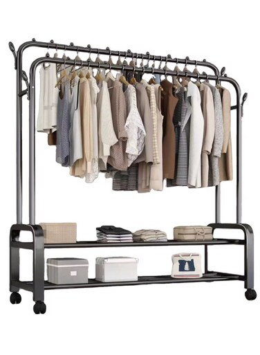 Clothes Rack with Bottom Shelf