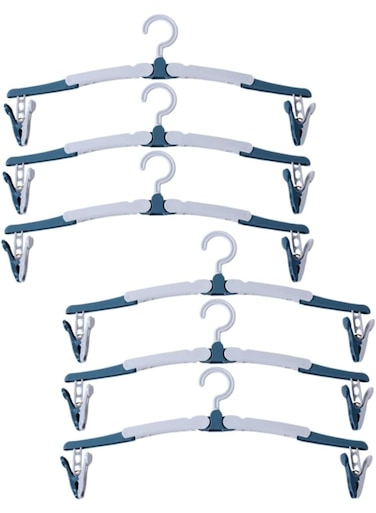 Travel Folding Hanger, 6 Pack Foldable Hanger Metal Clothes Hanger, Folding Portable Laundry Hanger, Space-Saving Non-Slip Design, Wall Cloth Hanger Small Hangers Suit