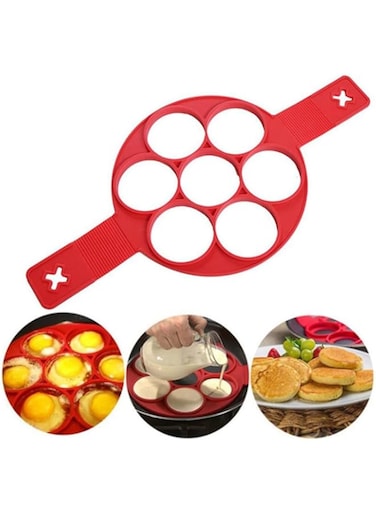 TUKE Nonstick Pancake Molds Ring Silicone Fried Egg Mould Reusable Pancake Maker Egg Ring Kitchen Cooking Baking Tools (Round Shape)