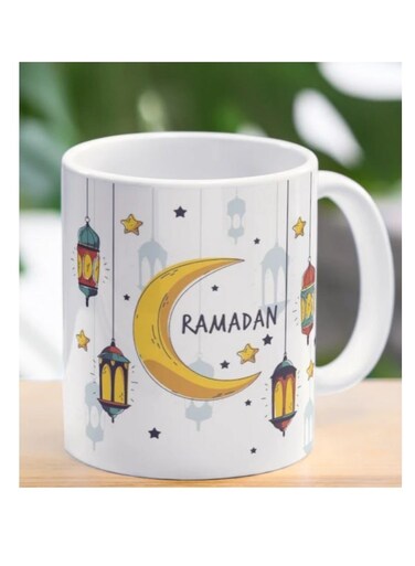 Ramadhan Kareem Ceramic Coffee Mug with Crescent Moon &amp; Mosque Silhouette