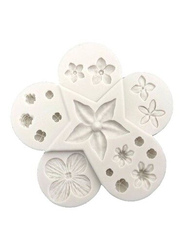 Flowers Chocolate Sugarcraft Mold White 11x11x2cm