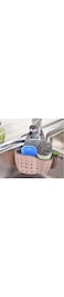Luksyol Kitchen Sink Organizer: Telescopic Rack, Sponge Holder, Soap Dispenser Slot - Keep Your Sink Neat and Tidy (Pink)