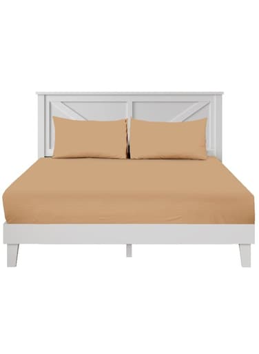 Zen&Atilde;&cent;&acirc;&euro;ž&Acirc;&cent; 3 Pcs Set Premium T250 Cotton Rich Fitted Sheet Set Full Elastic 30cm Deep Pocket Fits for All, Ultra Soft, Breathable, Wrinkle Resistant (1 Fitted+2 Pillowcases)
