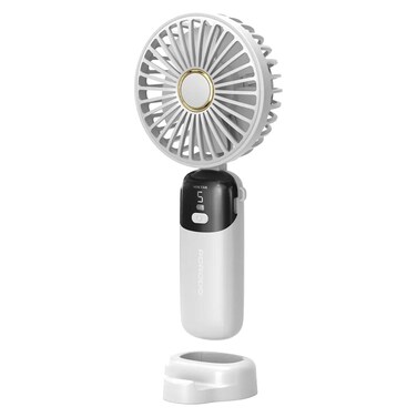 PORODO Chillo Flex Portable Handheld Fan 1200mAh, 5 Speeds, LED Display &amp; Phone Holder