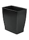 iDesign Spa Rectangular Trash Can, Waste Basket Garbage Can for Bathroom, Bedroom, Home Office, Dorm, College , Black , 11.25" x 7.5" x 12", 2.5 Gallon , 64772