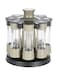 8-Piece Rotating Spice Bottle Set Grey/Beige/Clear 21 x 17.5cm