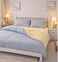 100% Cotton Duvet Cover Set, 4-Piece King Size (No Filling Included), OEKO-TEX Certified, Reversible Bedding, 1 Duvet Cover 200&Atilde;&mdash;240cm, 1 Fitted Sheet, 2 Pillowcases (Cream &amp; Blue)