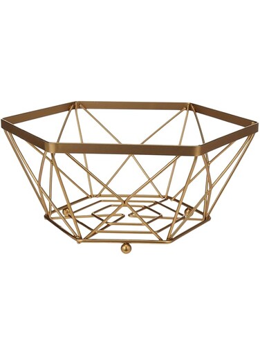 AQ Hexa Premium Flat Wire Fruit Basket, 10.75-Inch x 10.75-Inch x 4.5-Inch Size