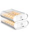 . Egg Container for Refrigerator, Clear Egg Storage Holder, Egg Drawer Tray, 18 Egg Tray, Stackable Egg Fresh Storage Box for Fridge Kitchen ., 2Pcs - White