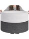 Kameety Woven Rope Basket with Handle, XXXLarge, Cotton (21.7" x 21.7" x 13.8") Laundry Hamper For Baby Laundry, Blanket, Toy, Storage Comforter Cushions (White &amp; Grey)