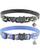 SWR 2 PCS Breakaway Cat Collar with Bell, Cute Adjustable Kitten Collars with Accessories (Black Blue)