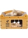 ikeoat Cat Scratcher House, Cat Cardboard Box with 2 PCS Cat Scratch Pads, Sofa Shaped Scratcher Cat Toy for Indoor Cats, Easy to Assemble