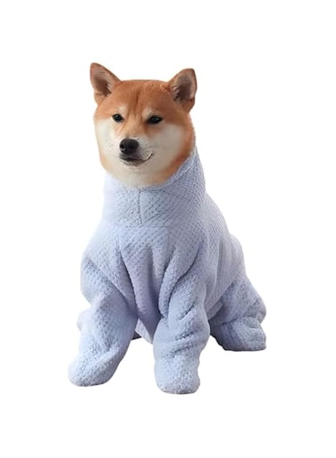 Dog Bathrobe Towel, Super Absorbent Microfiber Pet Robe, Quick-Drying Dog Drying Towel with Adjustable Velcro for After Bath, Pool, Beach, Grooming &ndash; Hooded Pet Towel (XL)