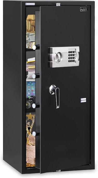 Safe Box Large with Digital Keypad and Key Lock, Security Locker for Money Files Folder Documents Jewelry Office Home RB90EG (Size, 90x40x50cm) Black