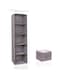5-Shelf Hanging Closet Organizer with 1-Drawer Divider Space Saver Foldable for Clothes Shoes, Grey 100x27x27cm