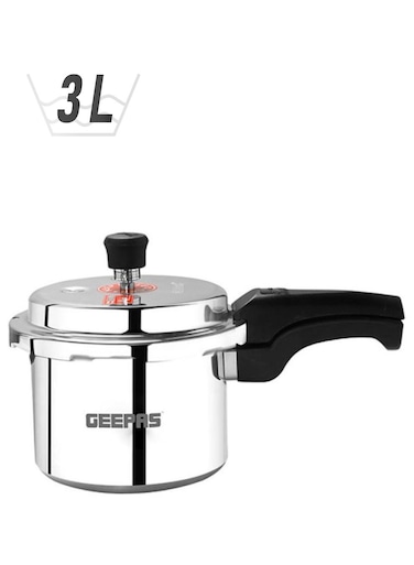 Aluminum Induction Base Pressure Cooker   Lightweight &amp; Durable Cooker with Lid   Cool Handle &amp; Safety Valves   Saves Energy and Heavy Duty Construction 3Liters