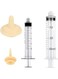 ALLNEWELOOK Pet Feeding Syring with Nipple, 2 Pcs Silicone Feeding Tools,10ML/30ML Feeding Syringe for Small Animals Kitten Puppy Cat Dog (Pet Feeding Syringe)
