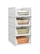 Fohome Stackable Clothes Plastic Storage Basket,4 Pack Foldable Closet Organizer Shelf Cloth Holder,Drawer Shelf Storage Container for Wardrobe Cupboard Kitchen Bathroom Office (4 Pack)