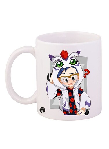 Digimon Printed Mug White/Purple/Red