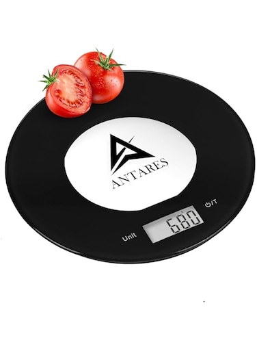 ANTARES Kitchen Scale &ndash; Multifunction Electronic Food Scale, Waterproof, LCD Display, 5kg Capacity, Compact, Lightweight, Modern Design, Easy to Clean, Energy-Saving, Accurate Measurement. (Black)