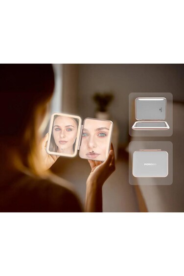 Lifestyle 5000mAh Power Bank LED Magnifying Mirror with 5X Zoom &amp; Smart Touch